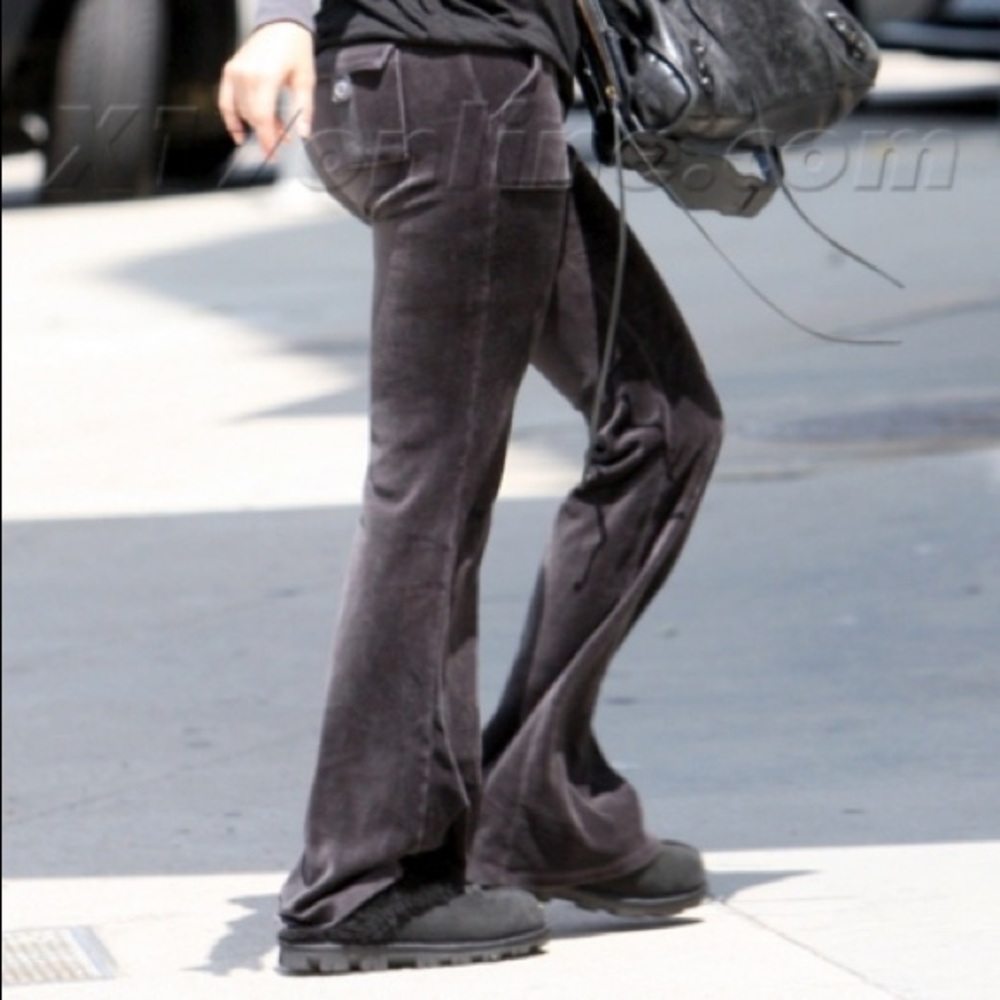 🖤VINTAGE JUICY COUTURE DARK GREY VELOUR PANTS🖤